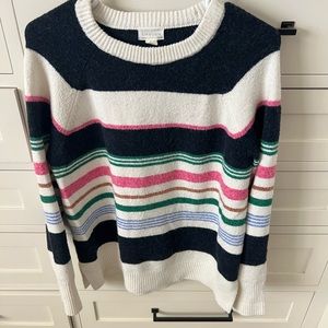 Caslon Navy Pink Ivory Striped Sweater